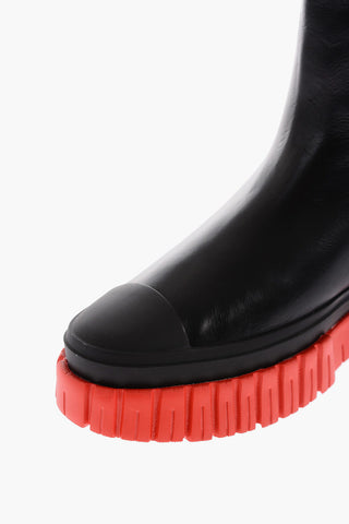 LOVE Contrasting Track Sole Leather Chelsea Boots