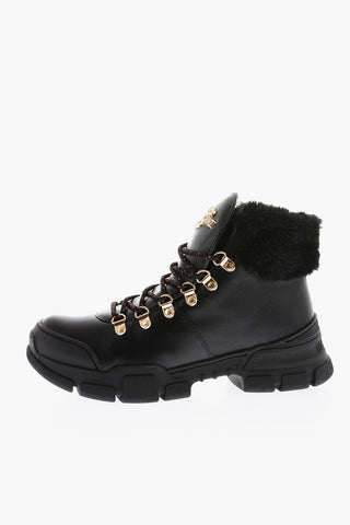 LOVE Stivaletti Trekking TREK45 in Pelle con Dettagli Dorati