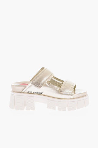LOVE 5cm Metallic Leather Touch Trap Closure TASSEL70 Sandals