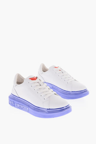 LOVE Sneakers Basse in Pelle GOMMA40 con Suola in Plastica a Contrasto