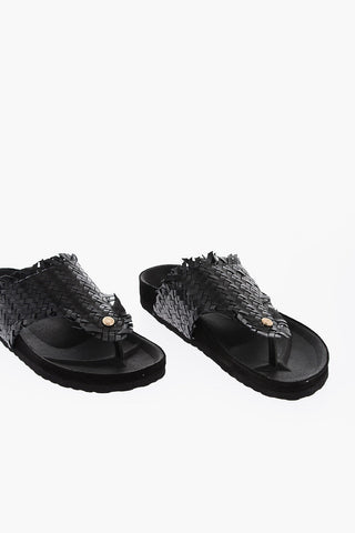 LOVE Braided Motif Thong Sandals