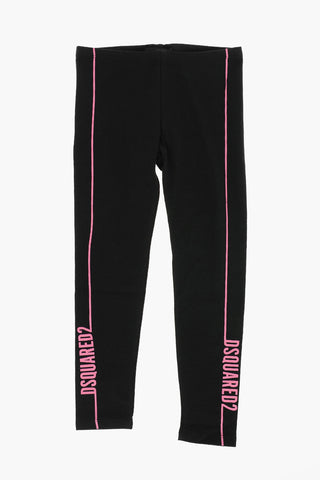 logo printed stretch cotton leggings
