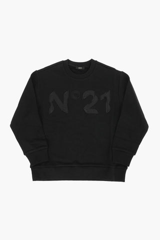 Oversized Crew-Neck Sweatshirt with Logo-Embroidery