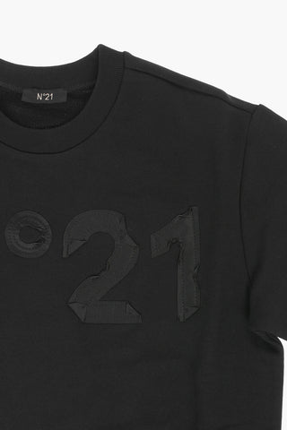 Oversized Crew-Neck Sweatshirt with Logo-Embroidery
