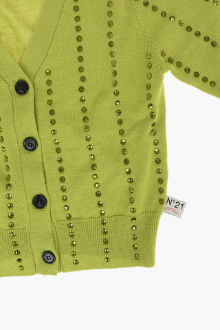 Jewel Studs V-Neck Cardigan