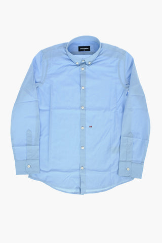 Camicia in Popeline di Cotone Button-Down