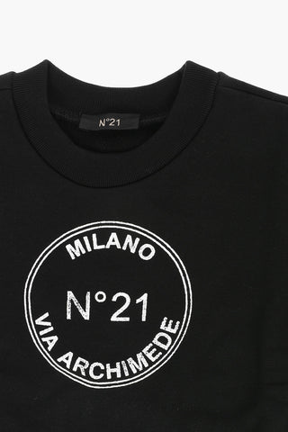 Felpa girocollo con logo stampato sul fronte