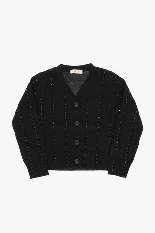 Jewel Studs V-Neck Cardigan