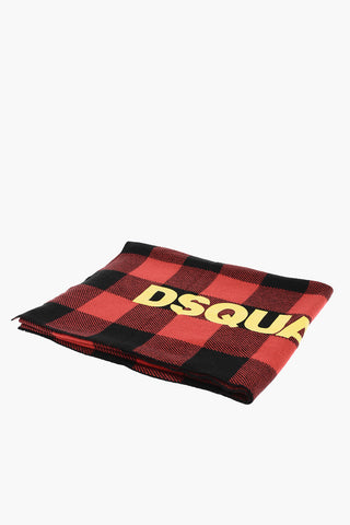 Logo printed buffalo check blanket