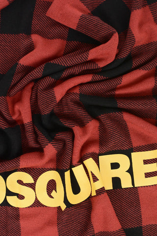 Logo printed buffalo check blanket