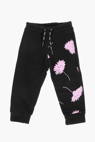 Joggers a 2 tasche con stampa fiori