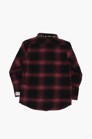 Tartan Check Shirt with Collar Jewelry