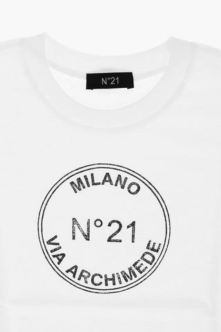Crew-Neck T-shirt with Print on The Front