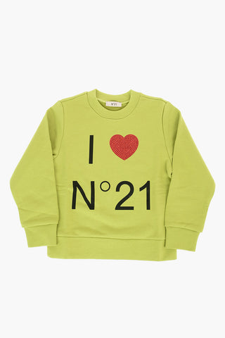 Rhinestone Embelleshed Crew-Neck Sweatshirt