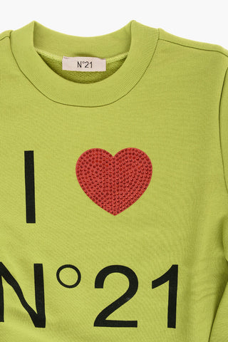 Rhinestone Embelleshed Crew-Neck Sweatshirt