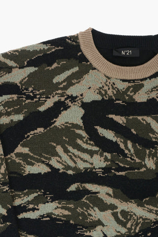camouflage wool sweater 