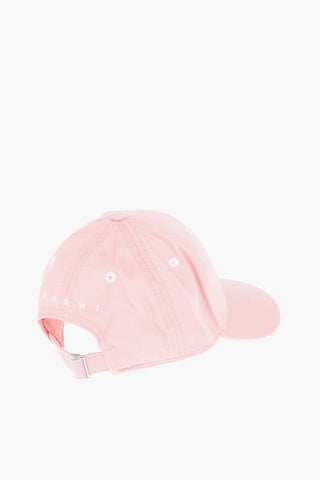 Cotton gabardine cap with contrast embroidered “M” patch on the front