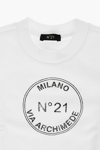 Felpa girocollo con logo stampato sul fronte