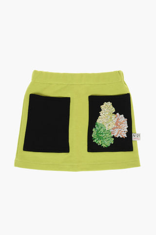 2 pockets skirt with sequin detail