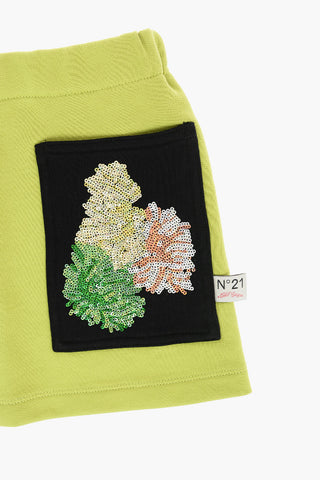2 pockets skirt with sequin detail