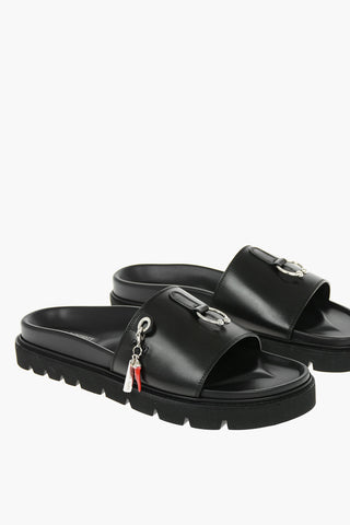 Slides PIERCED PUNK in Pelle con Charm Peperoncino