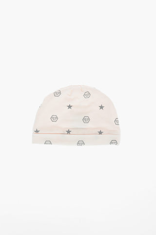 All Over Monogram Romper Suit and Hat BIBI Set