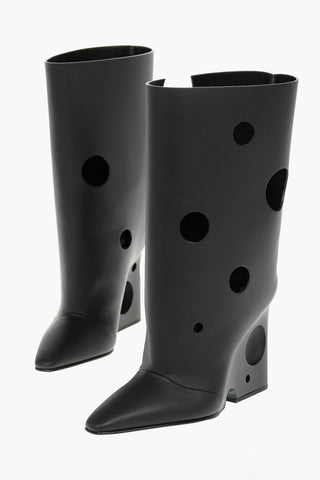10cm leather cut out details PLAIN METEOR SHOWER ankle boots