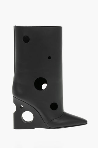 10cm leather cut out details PLAIN METEOR SHOWER ankle boots