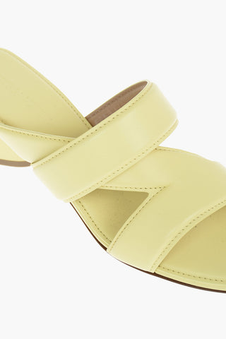 Mules in pelle con Fasce Asimmetriche 6cm
