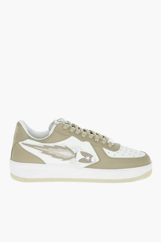 Sneakers Basse ENTERRISE JAPAN in Pelle con Maxi Patch in Rilievo