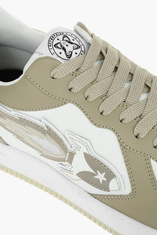 Sneakers Basse ENTERRISE JAPAN in Pelle con Maxi Patch in Rilievo
