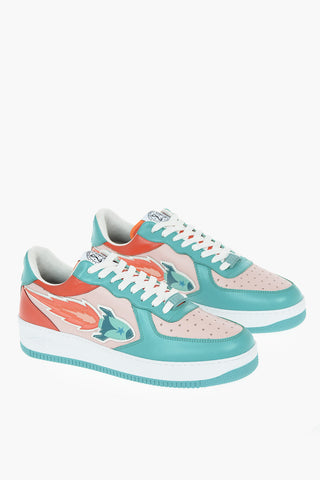 Leather ENTERRISE JAPAN Low-Top Sneakers with Embossed Maxi Patch