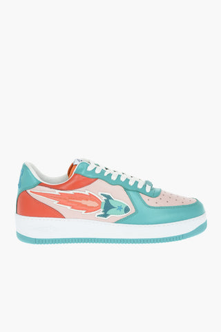 Leather ENTERRISE JAPAN Low-Top Sneakers with Embossed Maxi Patch