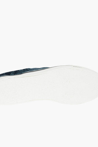 Denim Slip On Sneakers with Fluo Details