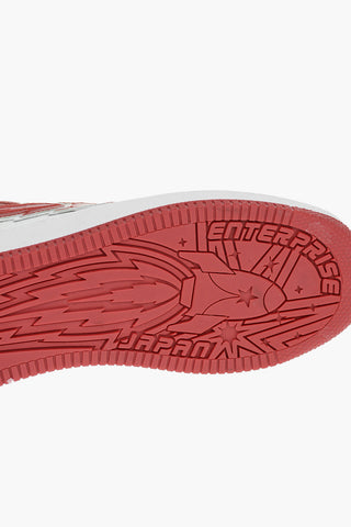 two-tone leather ENTERPRISE JAPAN low-top sneakers with patch