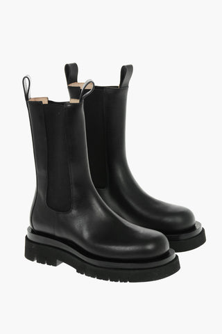 4,5cm Leather LUG Chelsea Boots With Round Toe