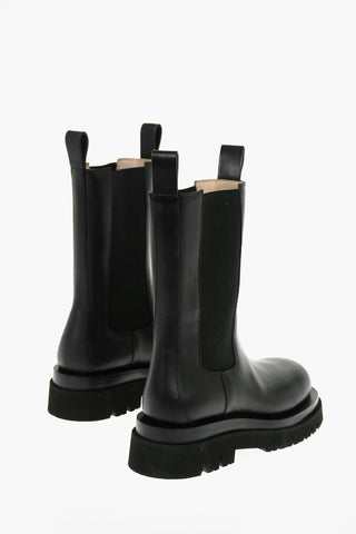 4,5cm Leather LUG Chelsea Boots With Round Toe