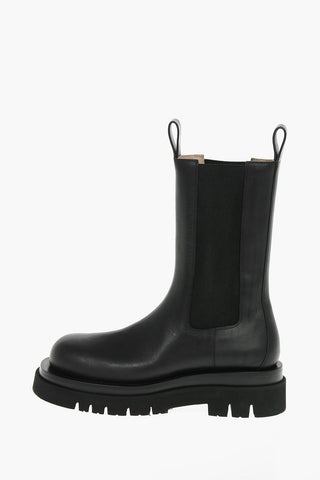 4,5cm Leather LUG Chelsea Boots With Round Toe