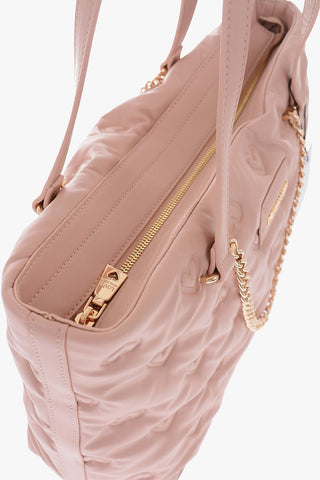 LOVE hearts embossed faux leather shoulder bag