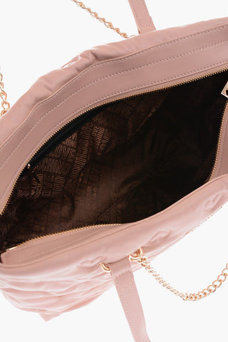 LOVE hearts embossed faux leather shoulder bag