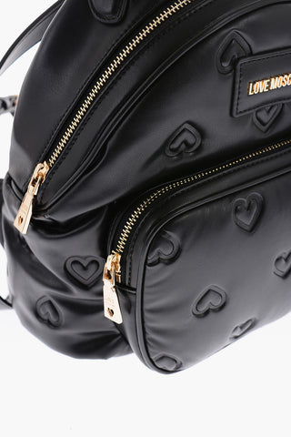 LOVE hearts embossed faux leather backpack