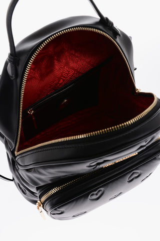 LOVE hearts embossed faux leather backpack