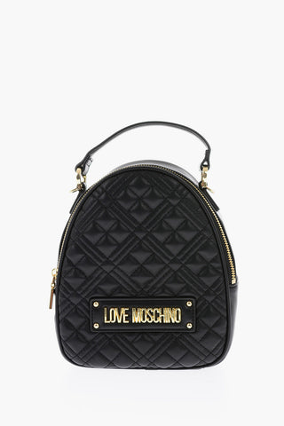 LOVE Mini gesteppte Tasche aus Kunstleder mit goldenen Details