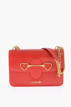 LOVE Eco Leather Bag with Chain Strap and Gold Clasp