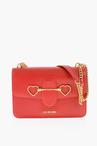 LOVE Eco Leather Bag with Chain Strap and Gold Clasp