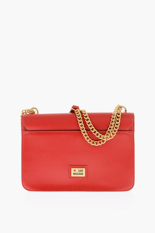 LOVE Eco Leather Bag with Chain Strap and Gold Clasp