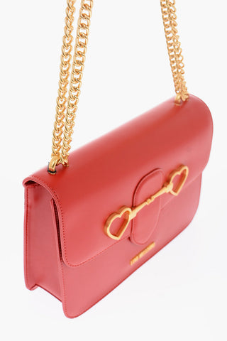LOVE Eco Leather Bag with Chain Strap and Gold Clasp