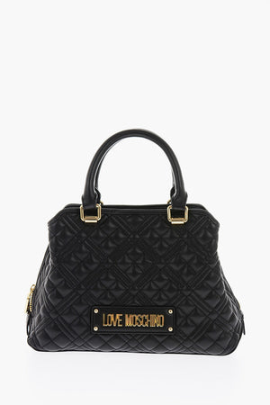 LOVE borsa in ecopelle trapuntata con dettagli dorati