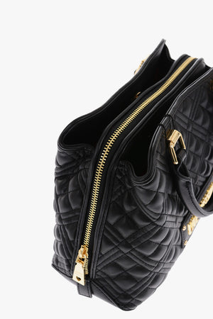 LOVE borsa in ecopelle trapuntata con dettagli dorati