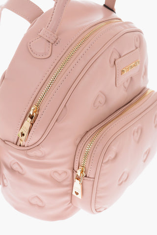 LOVE hearts embossed faux leather backpack